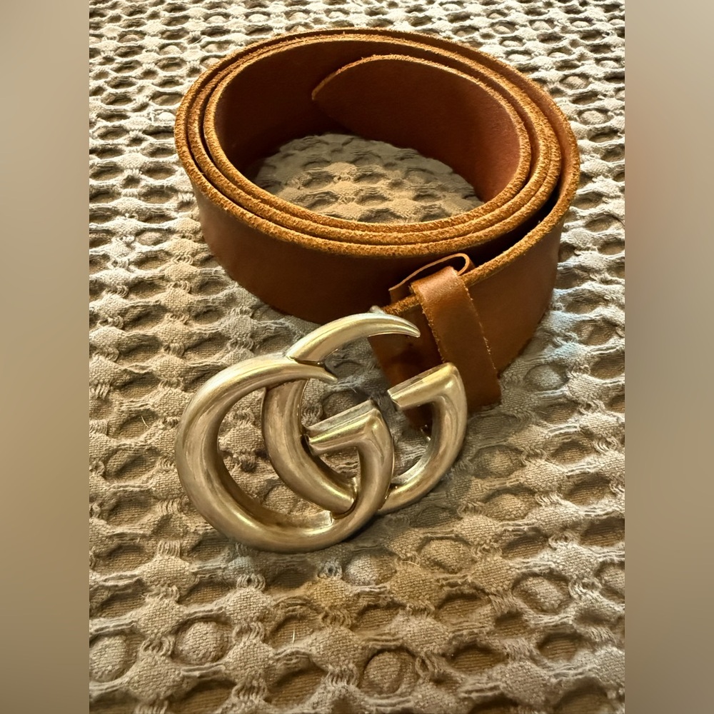 Gucci GG Marmont Mens Brown Leather Belt